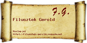 Filusztek Gerold névjegykártya